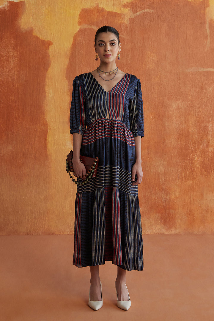 MOIRA LONG DRESS- INDIGO
