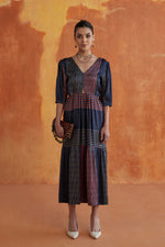 Load image into Gallery viewer, MOIRA LONG DRESS- INDIGO
