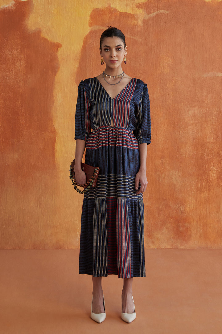 MOIRA LONG DRESS- INDIGO