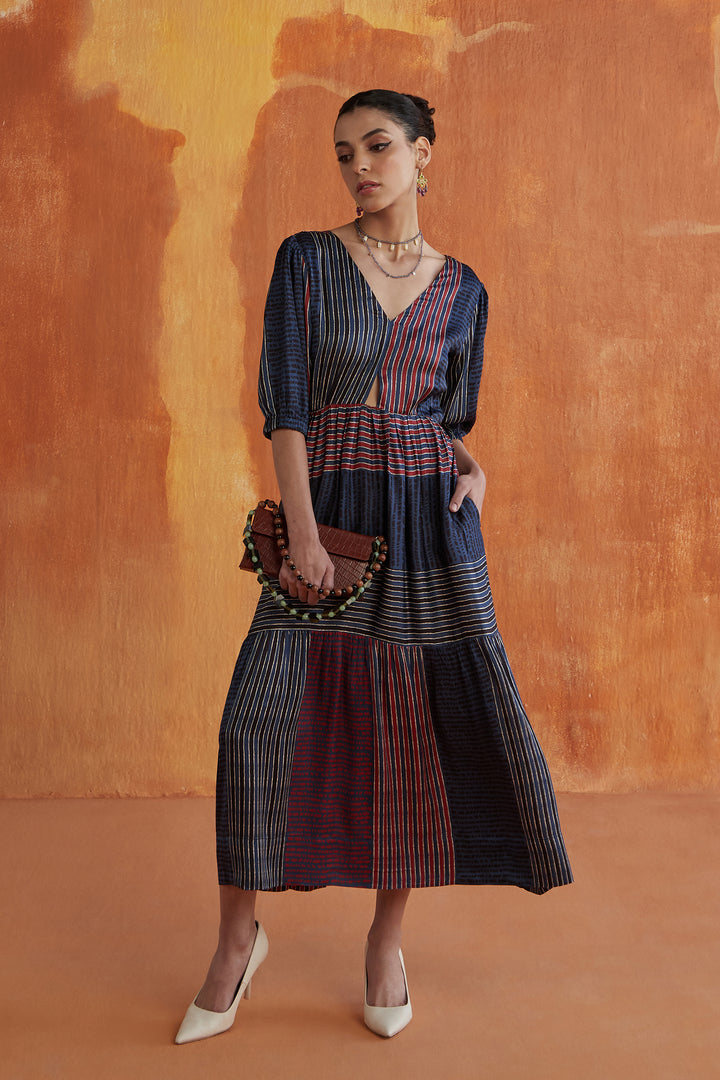 MOIRA LONG DRESS- INDIGO