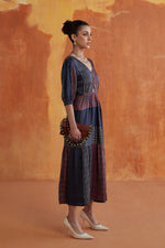 Load image into Gallery viewer, MOIRA LONG DRESS- INDIGO
