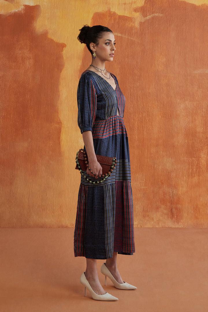 MOIRA LONG DRESS- INDIGO