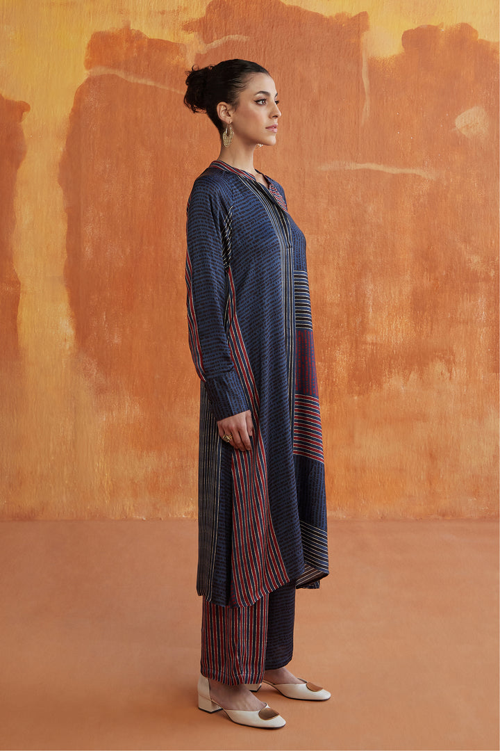 MOIRA KURTA SET- INDIGO