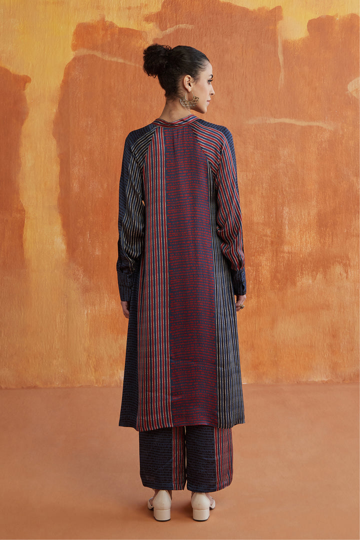 MOIRA KURTA SET- INDIGO