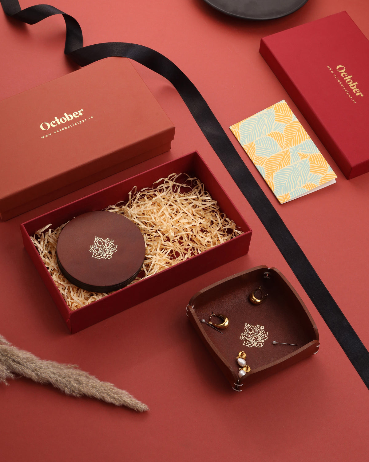 GIFT SET FLORA (Coasters+Tray)