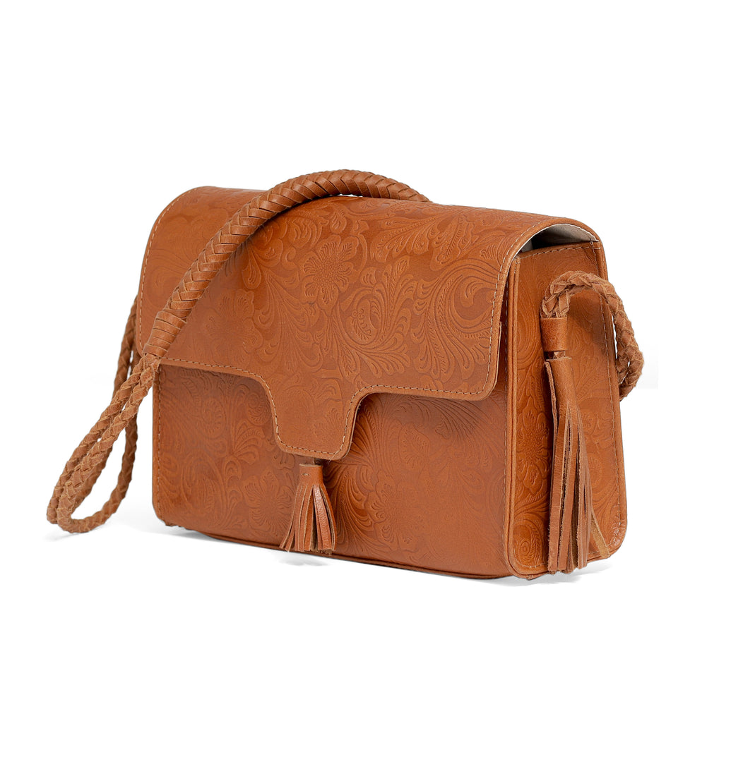 Vera Embossed Satchel Bag