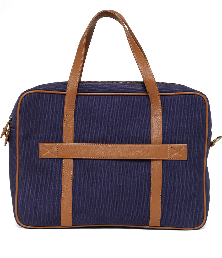 FREDDY CANVAS LAPTOP BAG-BLUE