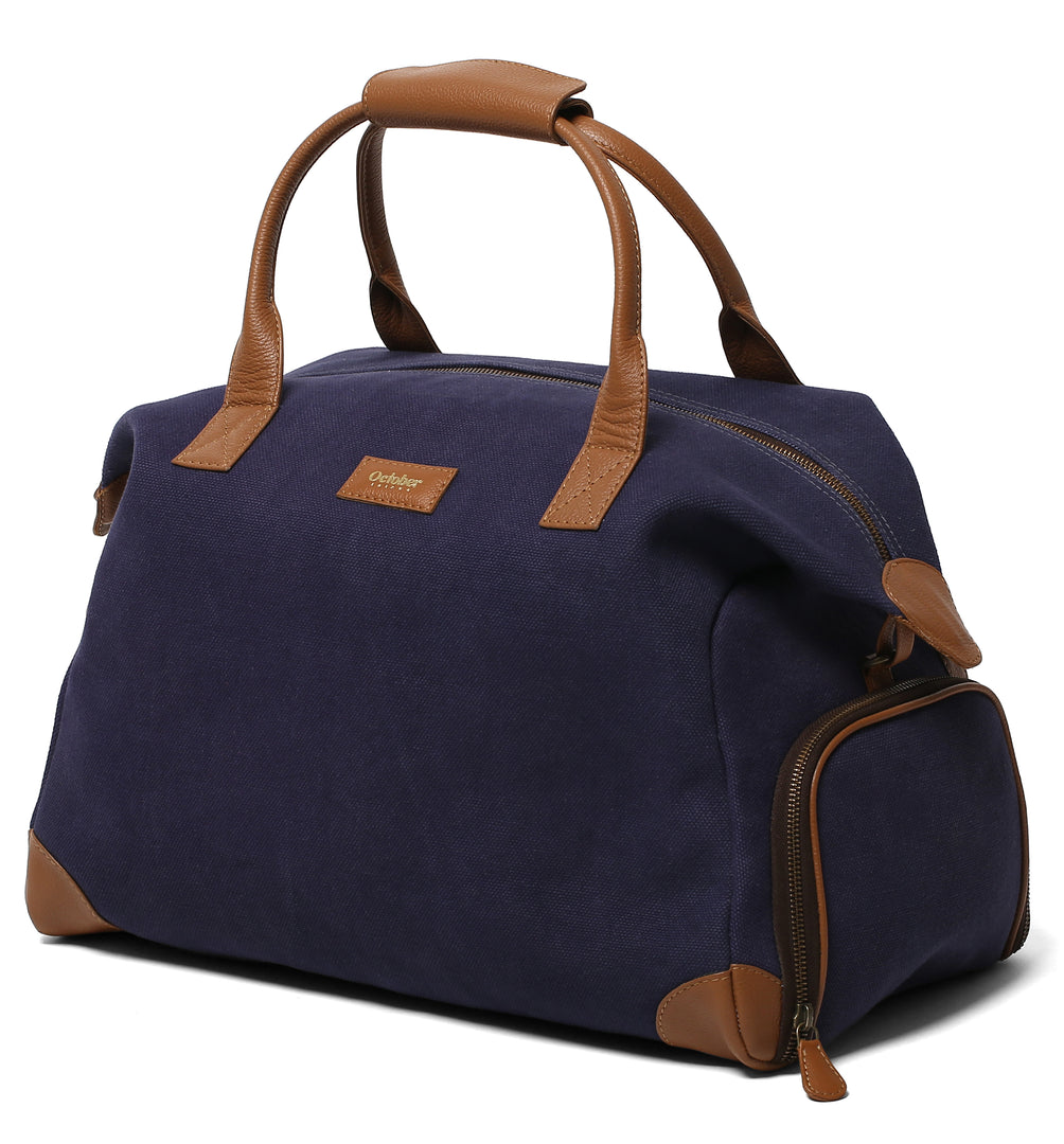 BRONX CANVAS DUFFLE BAG-BLUE