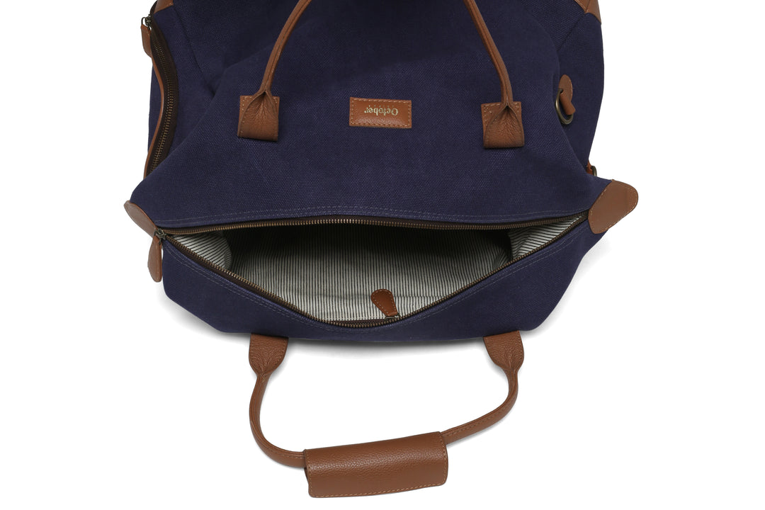 BRONX CANVAS DUFFLE BAG-BLUE