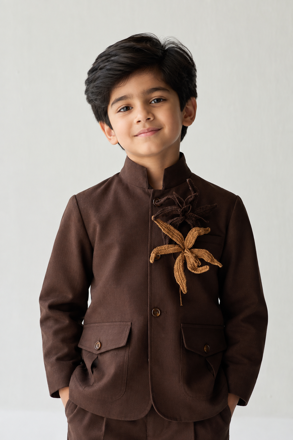 Ayaan Linen Bandhgala Kids-Set of 2