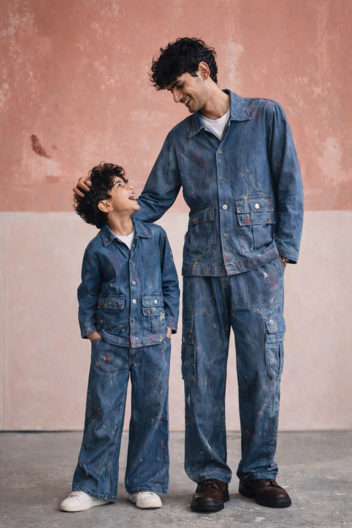 denim artist kids set for vacation wear