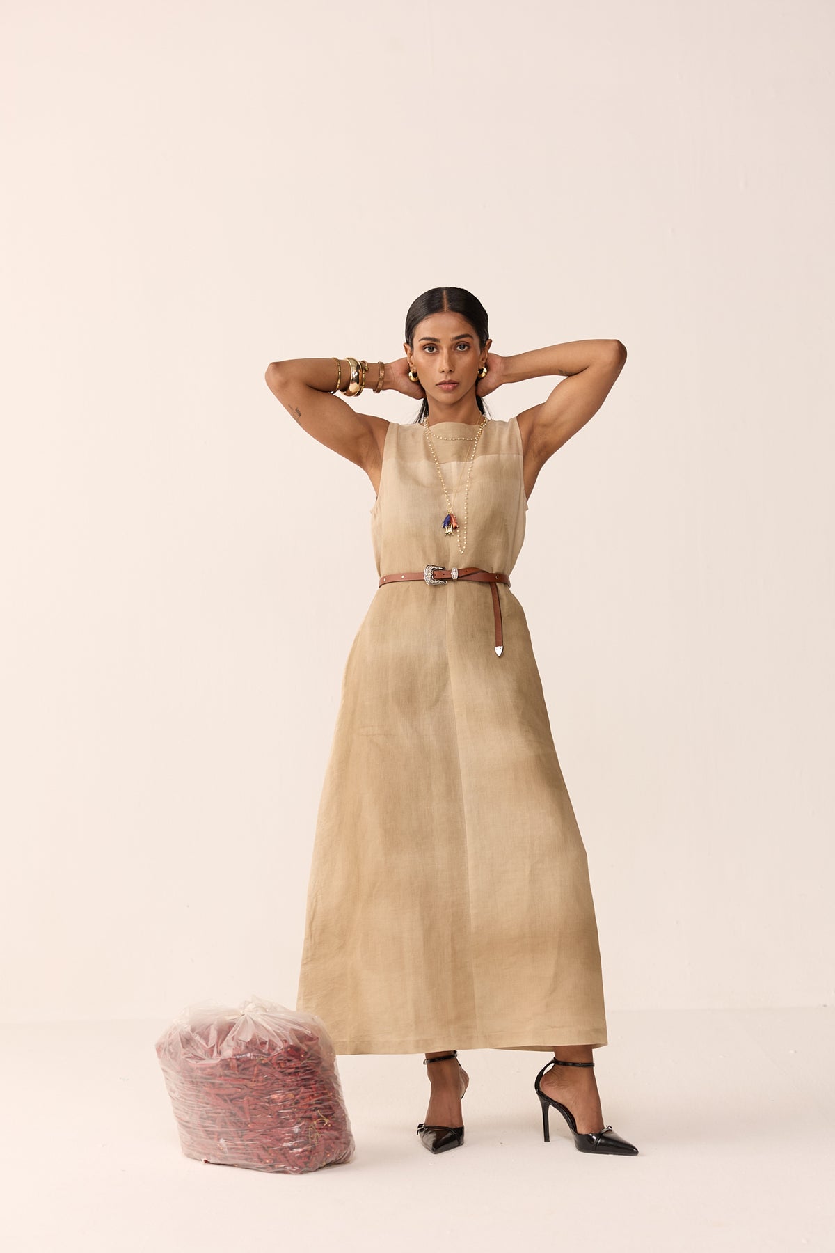 SUMMER LINEN DRESS-DUNES