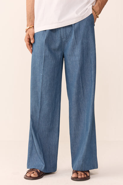 RAWAL WIDE PANTS-WASHED BLUE