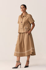 Load image into Gallery viewer, TONK LINEN SKIRT SET- BURNT CHAI