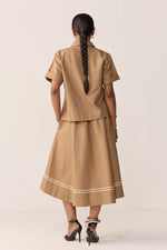 Load image into Gallery viewer, TONK LINEN SKIRT SET- BURNT CHAI
