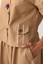 Load image into Gallery viewer, TONK LINEN SKIRT SET- BURNT CHAI