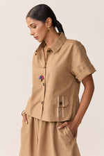 Load image into Gallery viewer, TONK LINEN SKIRT SET- BURNT CHAI