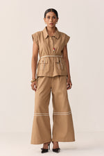 Load image into Gallery viewer, SAHIBA LINEN SET-BURNT CHAI