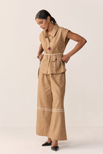 Load image into Gallery viewer, SAHIBA LINEN SET-BURNT CHAI