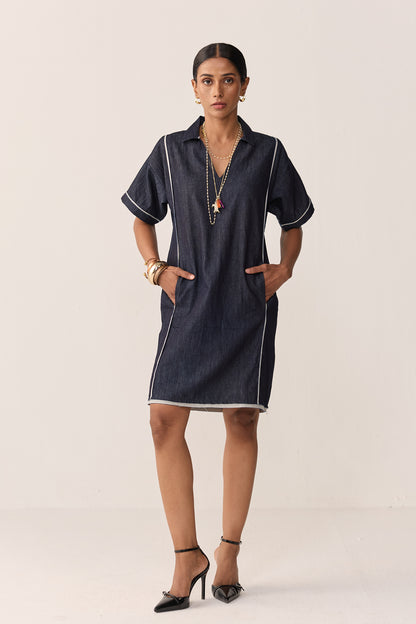 JAWAI SHORT DRESS-DENIM