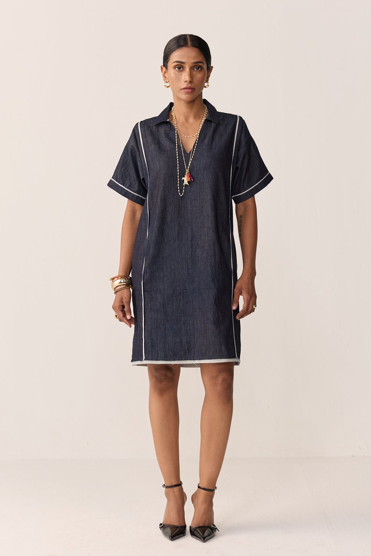 JAWAI SHORT DRESS-DENIM