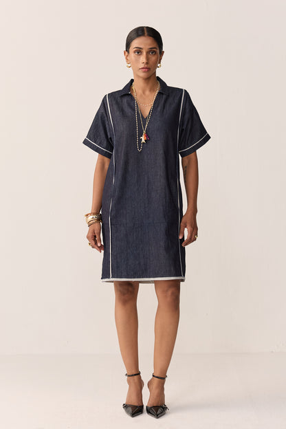 JAWAI SHORT DRESS-DENIM