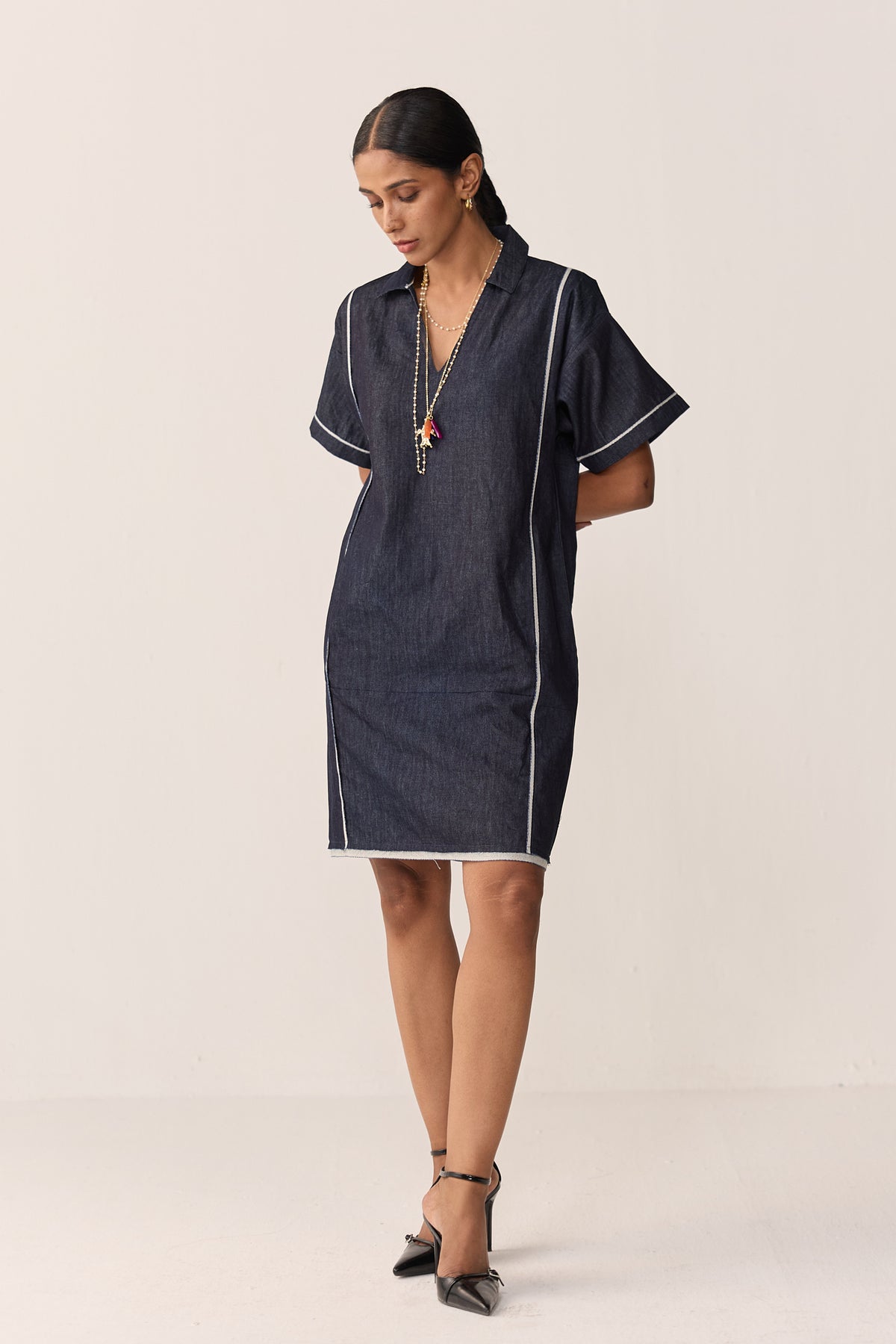 JAWAI SHORT DRESS-DENIM
