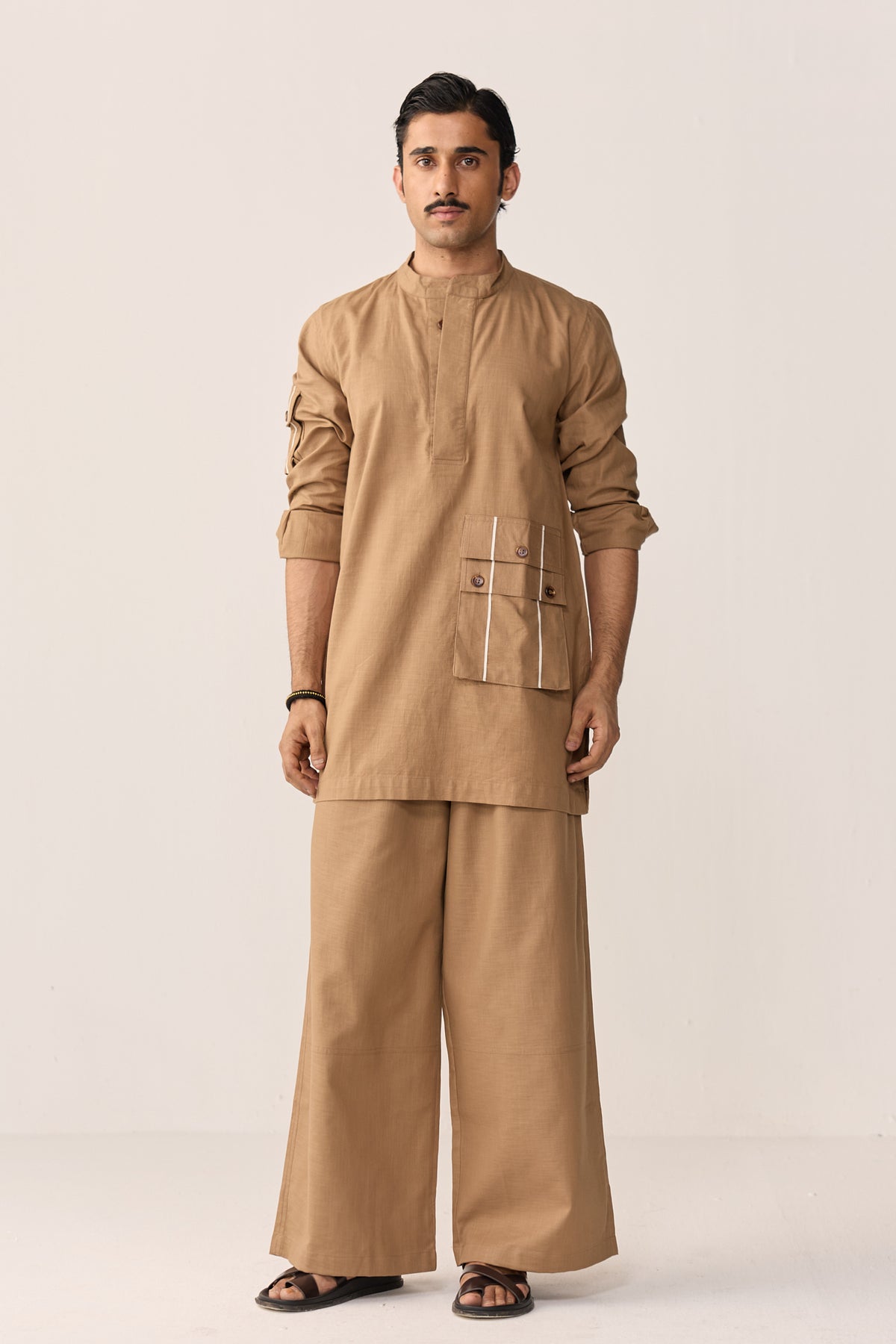SEHER KURTA SET- BURNT CHAI