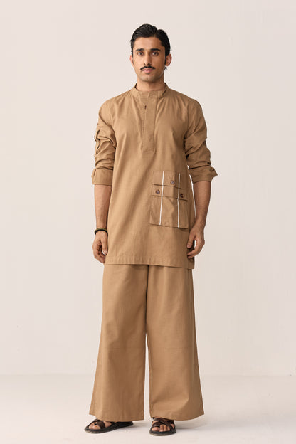 SEHER KURTA SET- BURNT CHAI