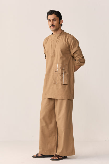 SEHER KURTA SET- BURNT CHAI