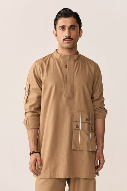 SEHER KURTA SET- BURNT CHAI