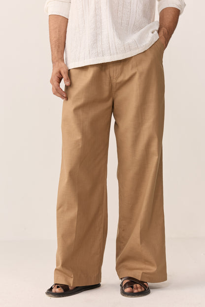 SUMMER LINEN PANT-BURNT CHAI