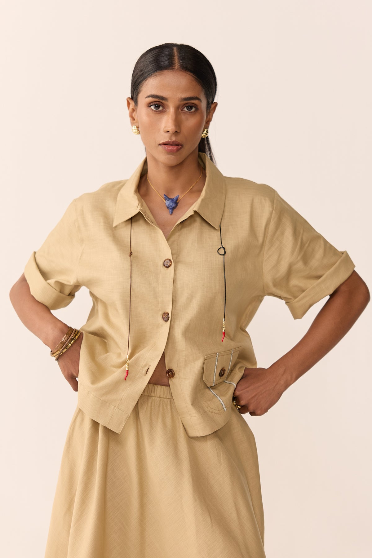 TONK LINEN SKIRT SET-CHAI EDIT
