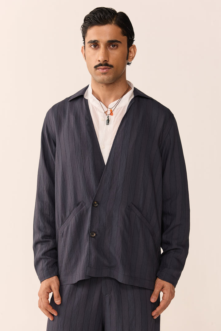 ASYMMETRIC SAILOR SET -BLUE