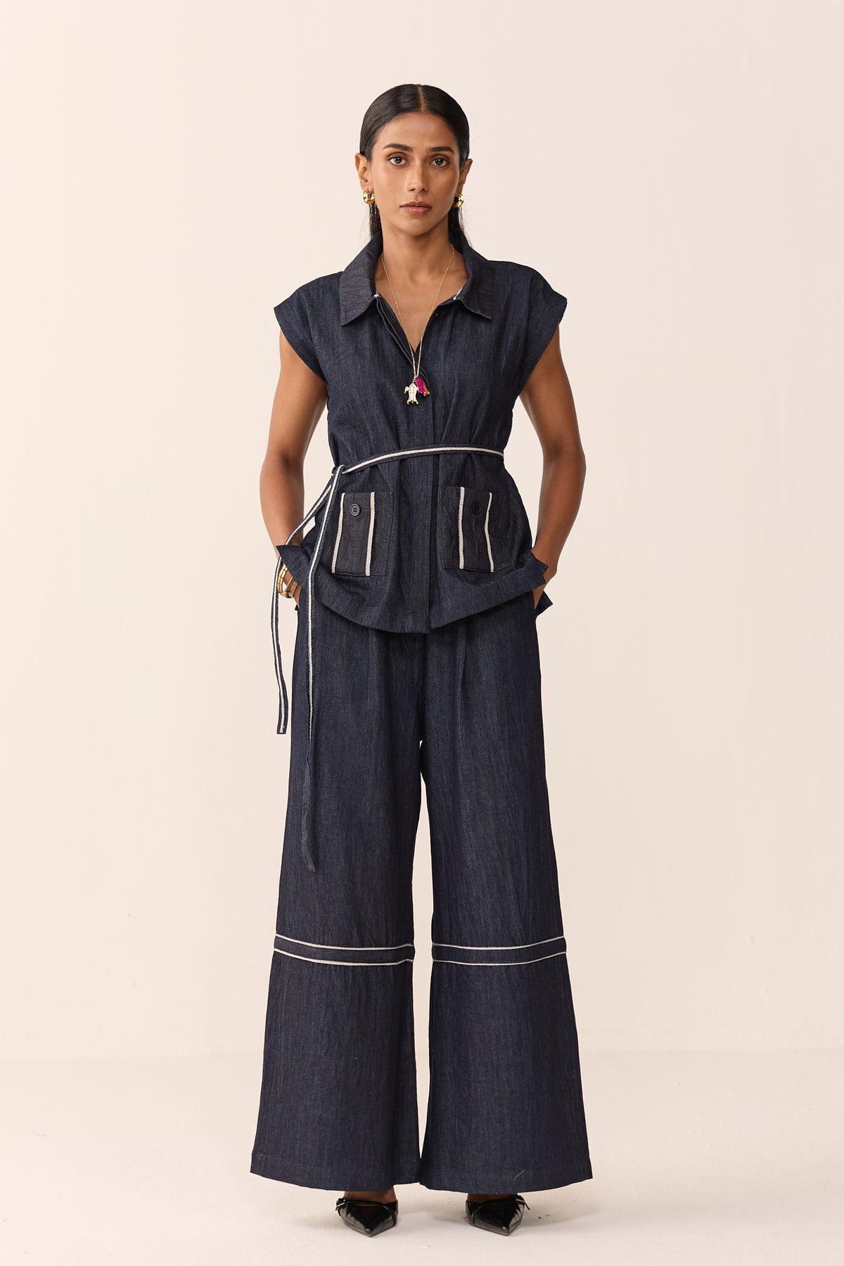 SAHIBA SET-DENIM BLUE
