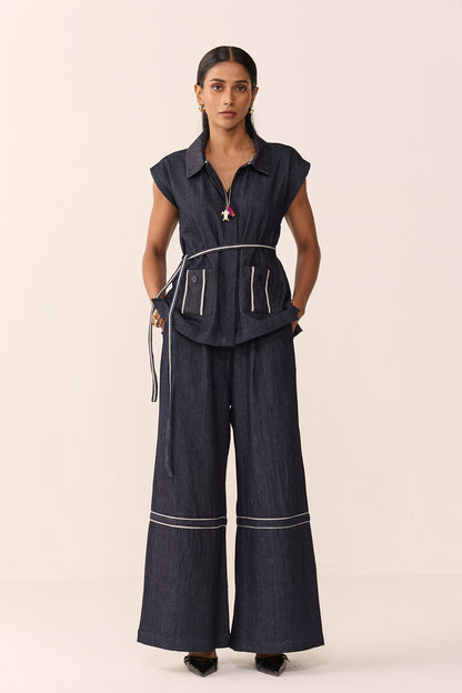 SAHIBA SET-DENIM BLUE