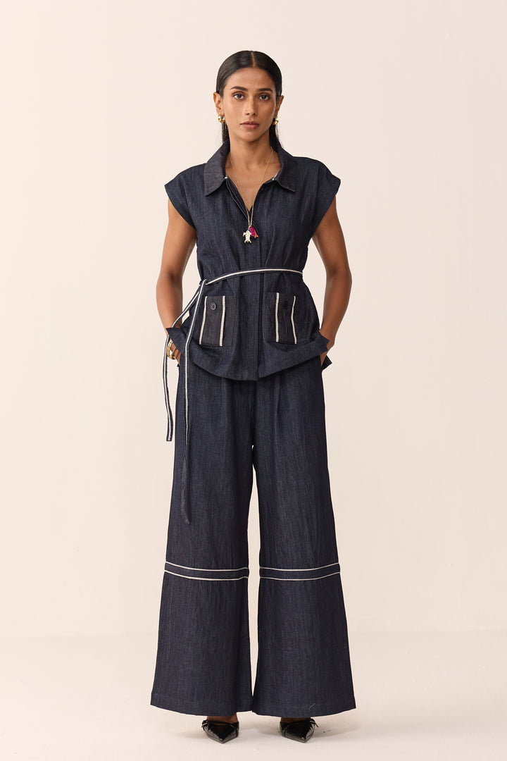 SAHIBA SET-DENIM BLUE