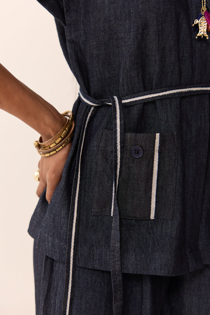 SAHIBA SET-DENIM BLUE