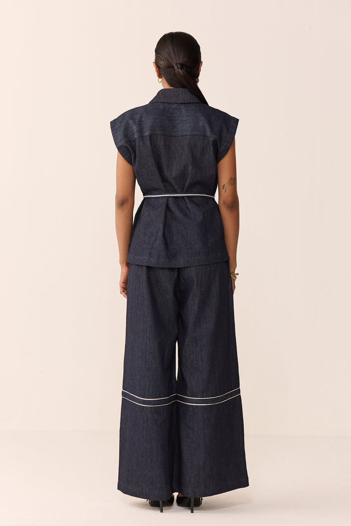 SAHIBA SET-DENIM BLUE