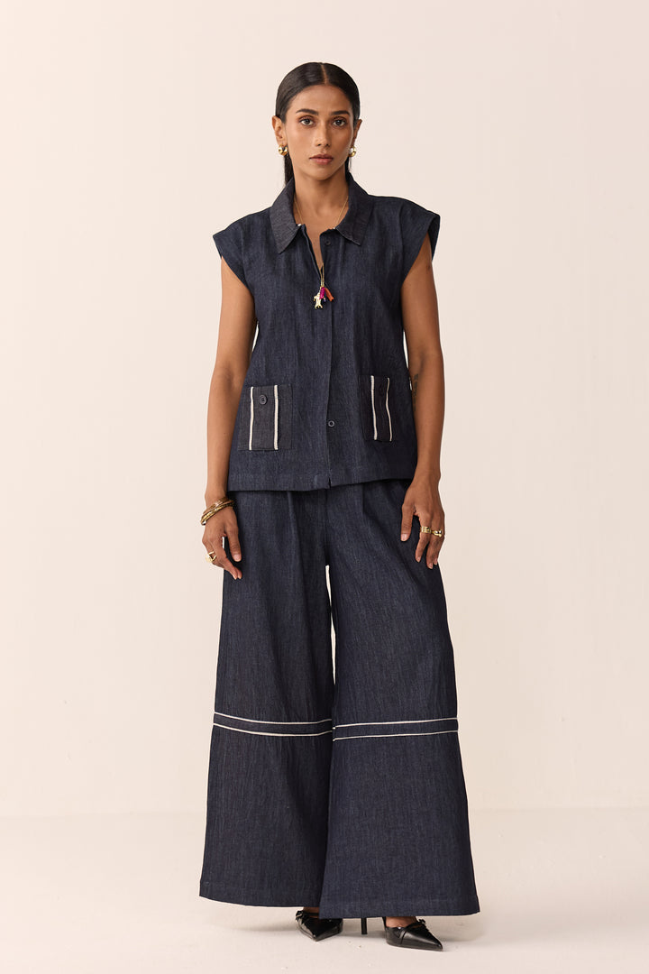 SAHIBA SET-DENIM BLUE