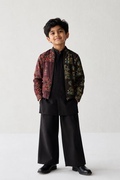 KIDS FESTIVE BOMBER JACKET SILK 