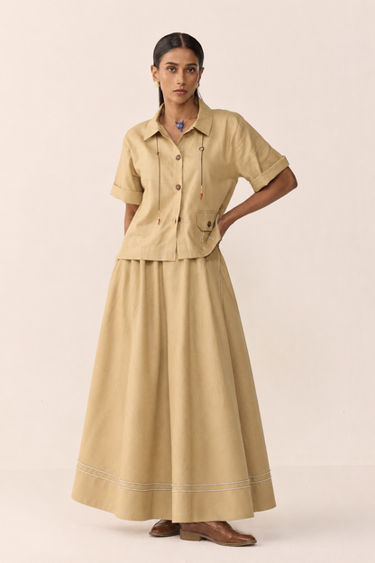 TONK LINEN SKIRT SET-CHAI EDIT