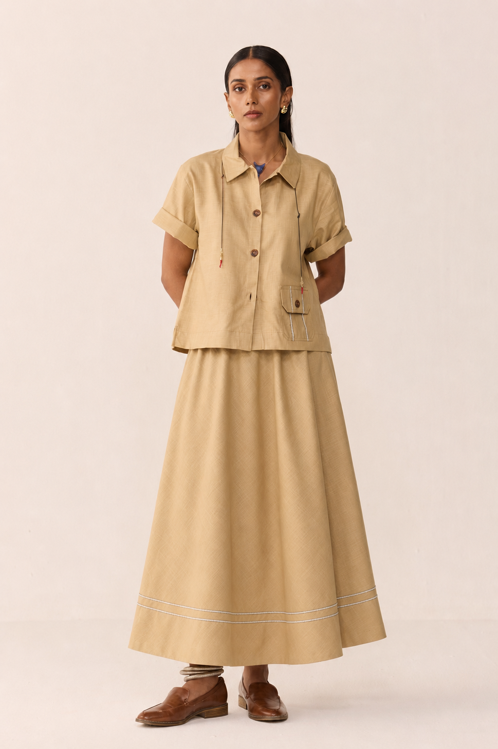TONK LINEN SKIRT SET-CHAI EDIT