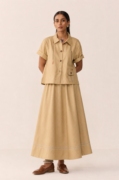 TONK LINEN SKIRT SET-CHAI EDIT