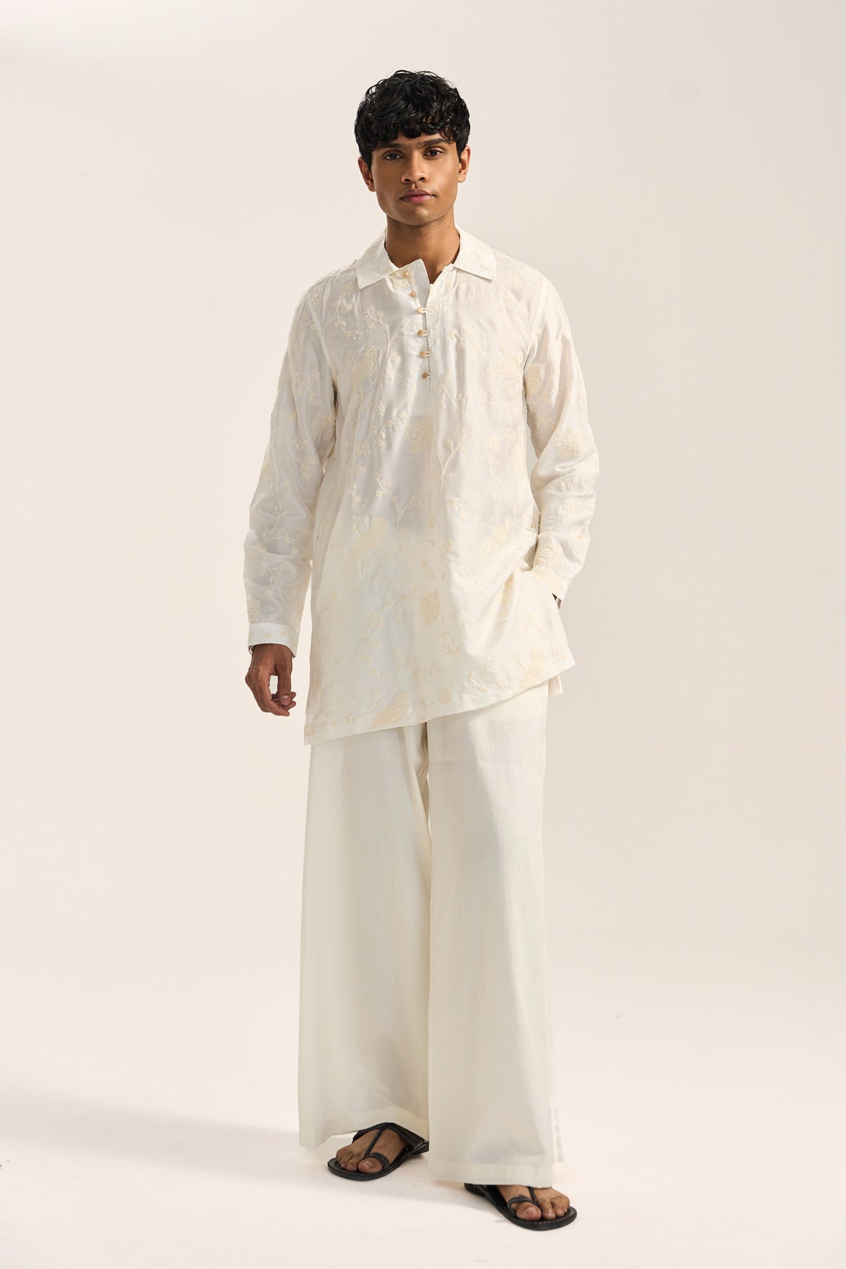 Amaan Silk Kurta Set- Dori Embroidery