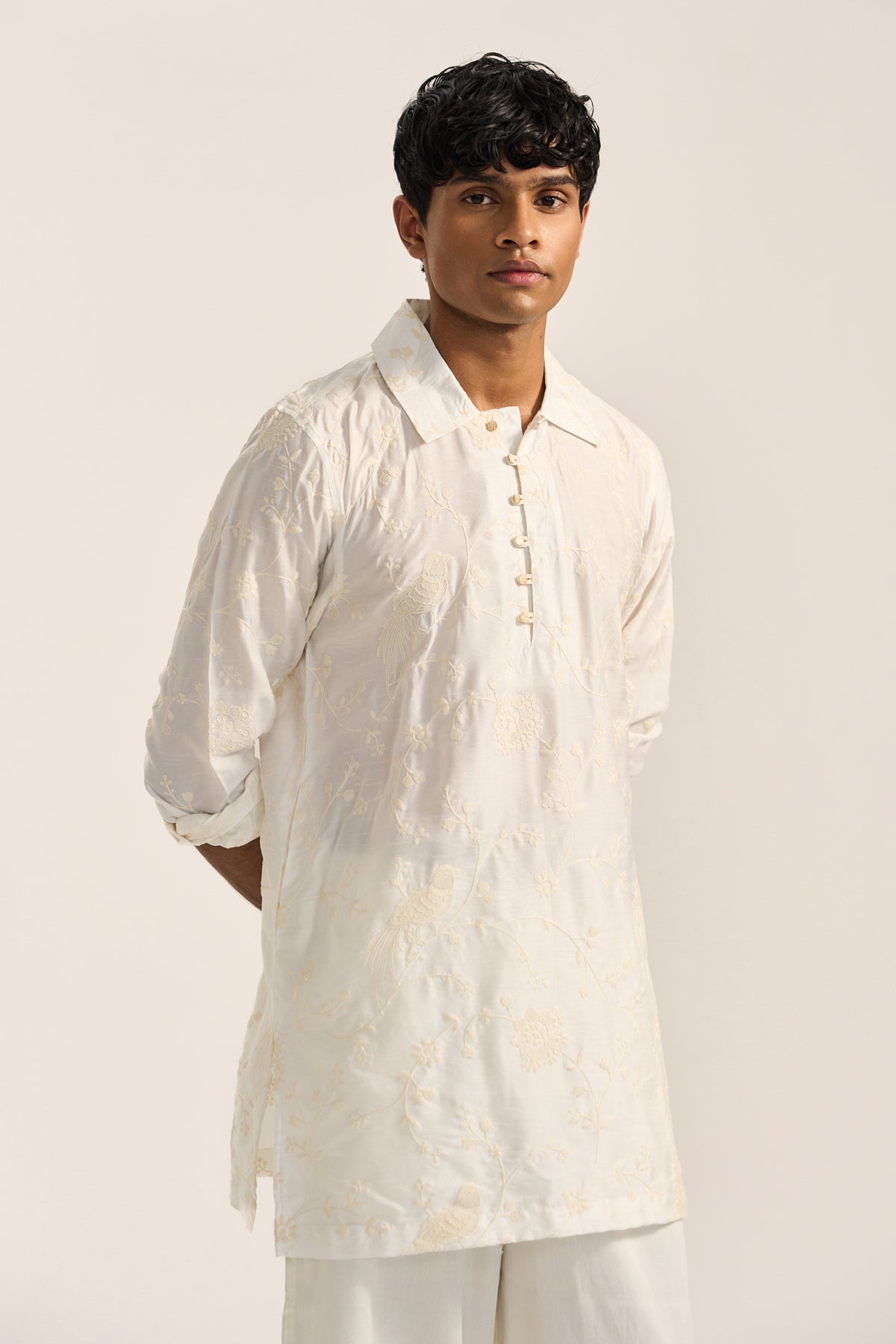 Amaan Silk Kurta Set- Dori Embroidery