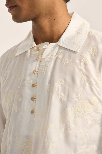 Amaan Silk Kurta Set- Dori Embroidery
