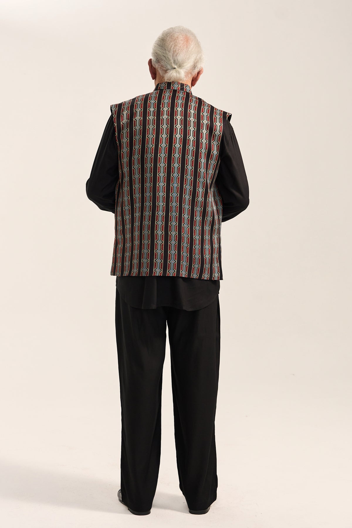 Alfaz Nehru Jacket Set- Ajrak