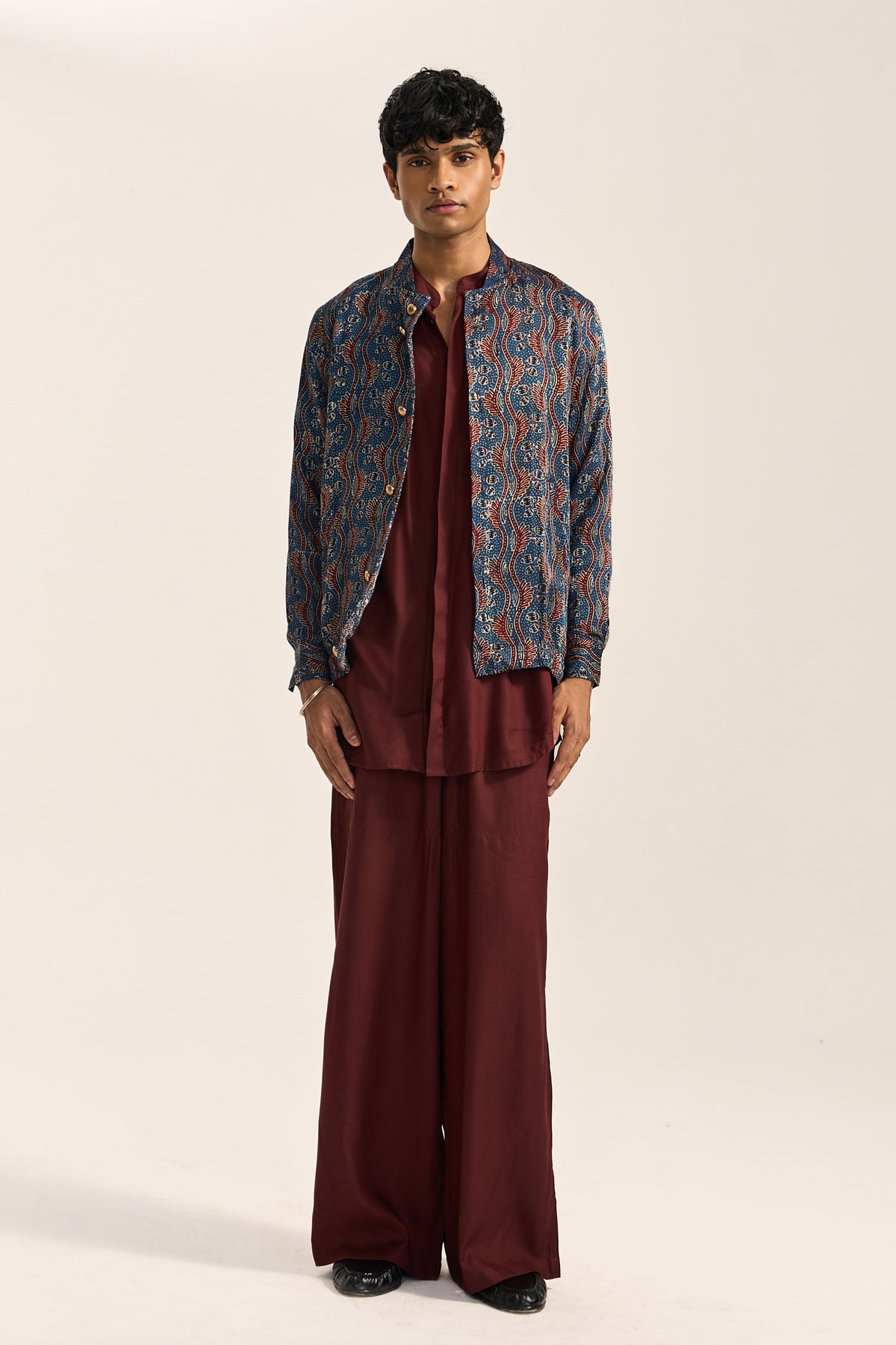 AJRAK BOMBER JACKET SET-INDIGO