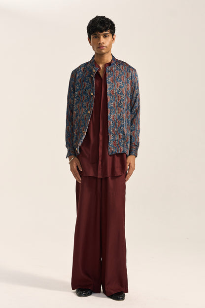 AJRAK BOMBER JACKET SET-INDIGO